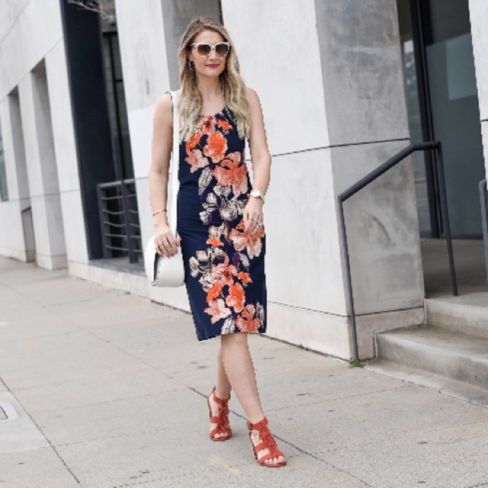 Tommy Bahama Orange and Blue Floral Dress - Picture 9 of 9